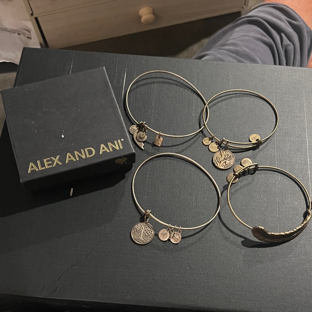 Alex and Ani Gold Charm Bracelets